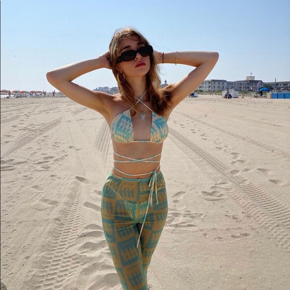 INAMORATA TEAL CHECK SWIM SET